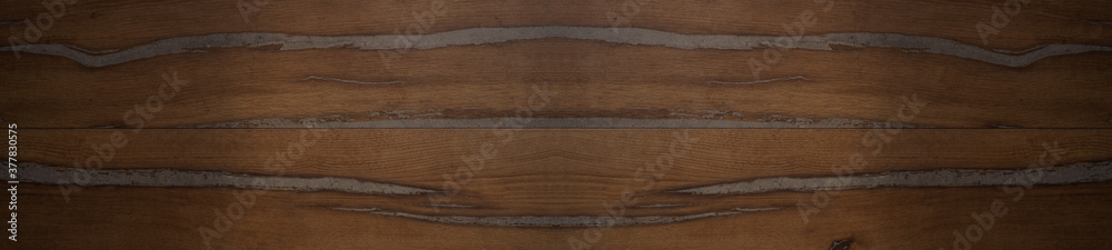 Wood texture background banner panorama -Surface of old wood with nature color, texture and pattern. Top view of weathered vintage wooden table. Brown rustic rough wood for backdrop