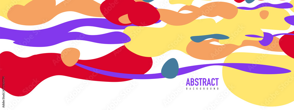 Trendy liquid style shapes abstract design, dynamic vector background for placards, brochures, posters, web landing pages, covers or banners