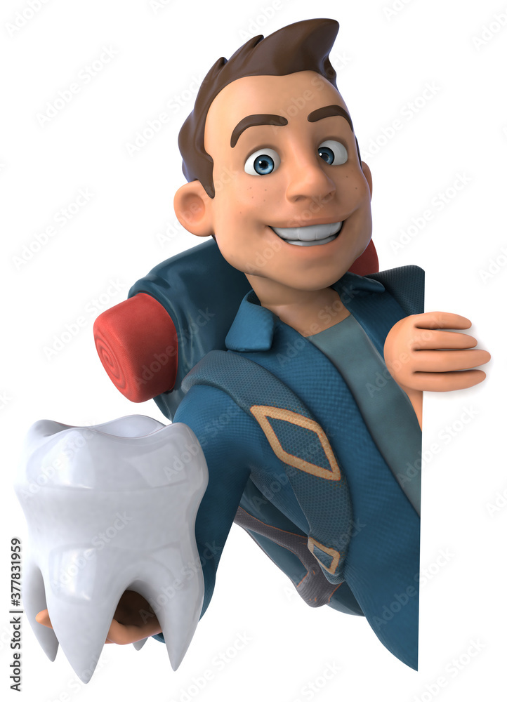 Fun illustration of a 3D cartoon backpacker Fun illustration of a 3D cartoon backpacker