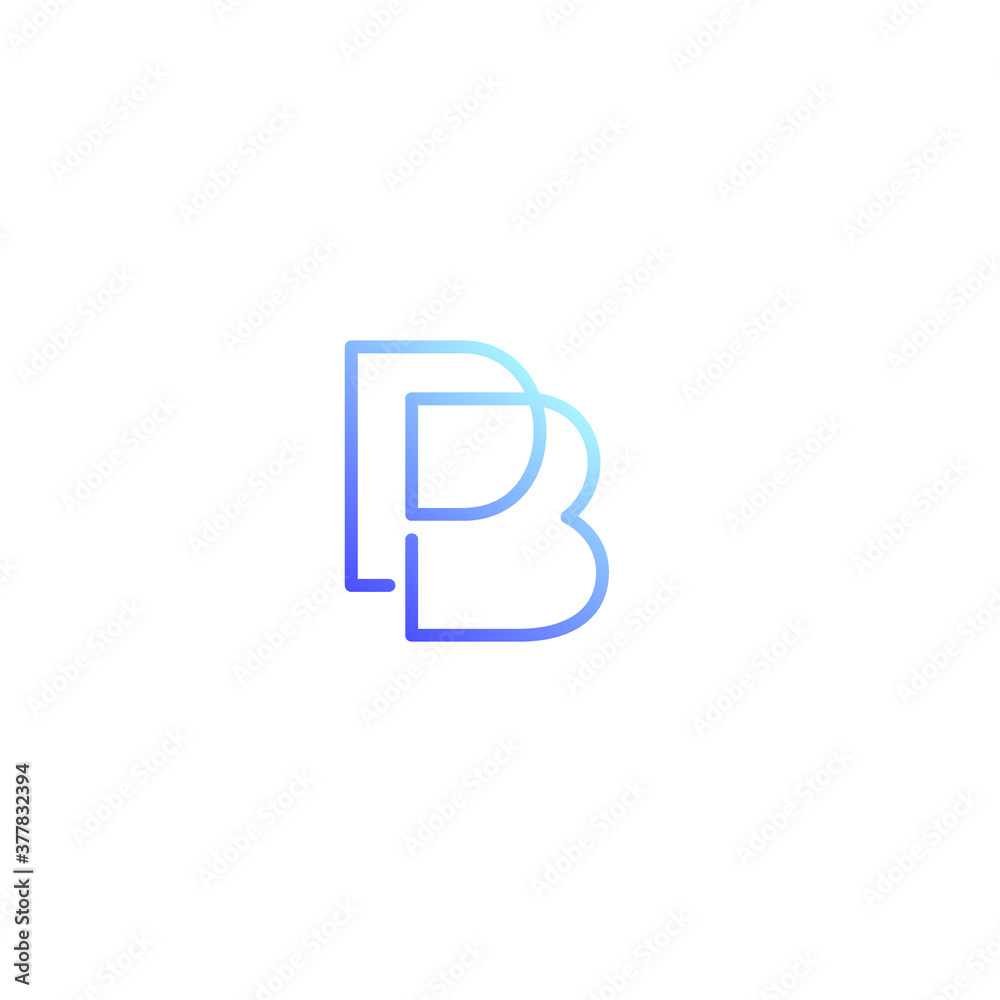 P B Simple Line Logo