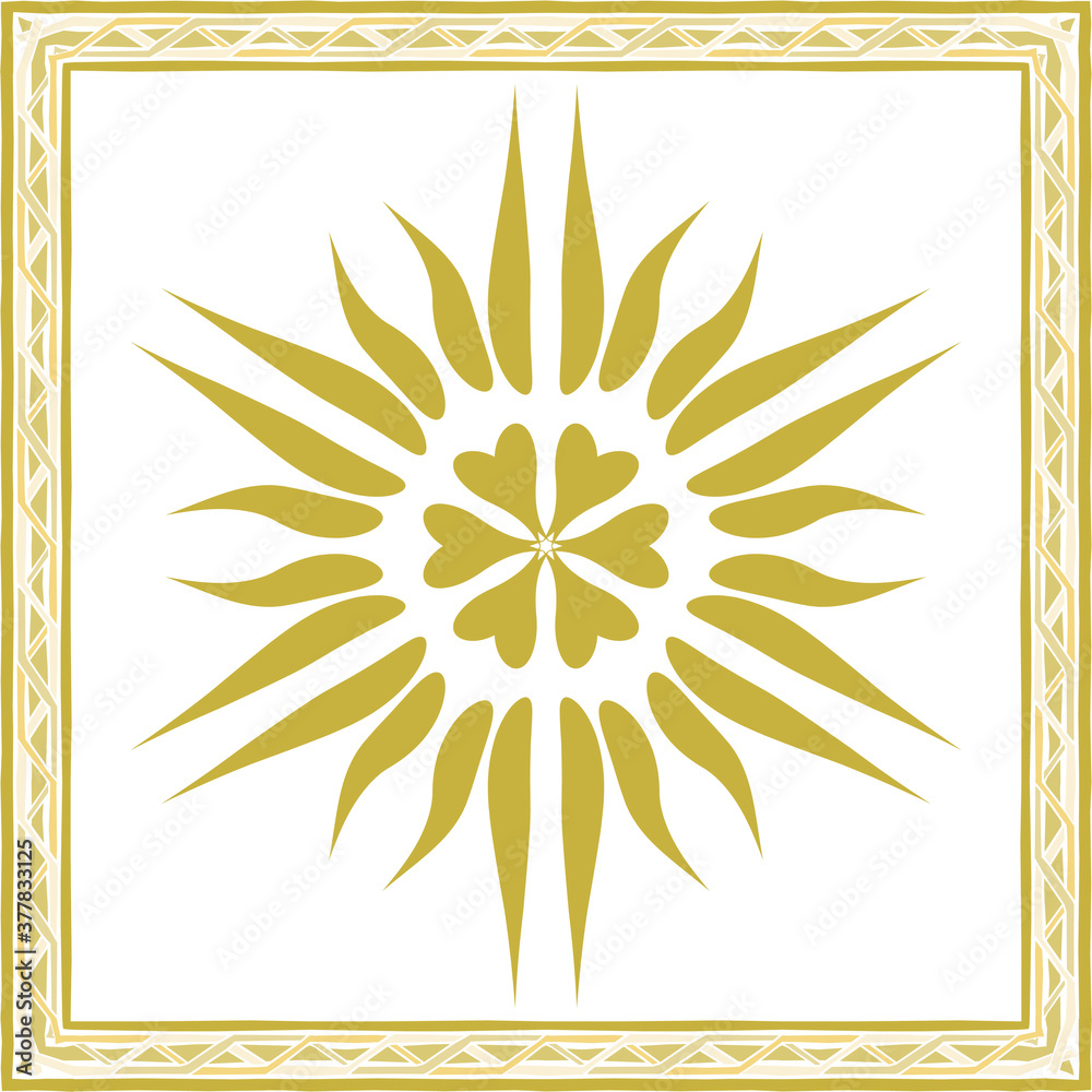 Decorative pattern of Brown baroque motif with Flowers. Scarf design vector Illustration. Decorative pattern of Brown baroque motif with Flowers. Scarf design vector Illustration.