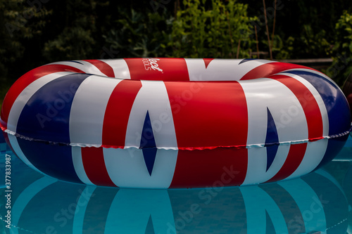 Two Floating Tyres in the Pool