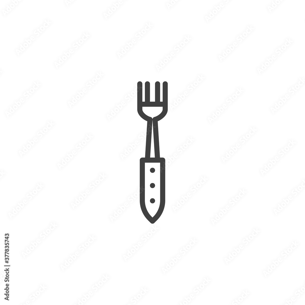 Fork line icon. linear style sign for mobile concept and web design. Fork outline vector icon. Symbol, logo illustration. Vector graphics Fork line icon. linear style sign for mobile concept and web design. Fork outline vector icon. Symbol, logo illustration. Vector graphics