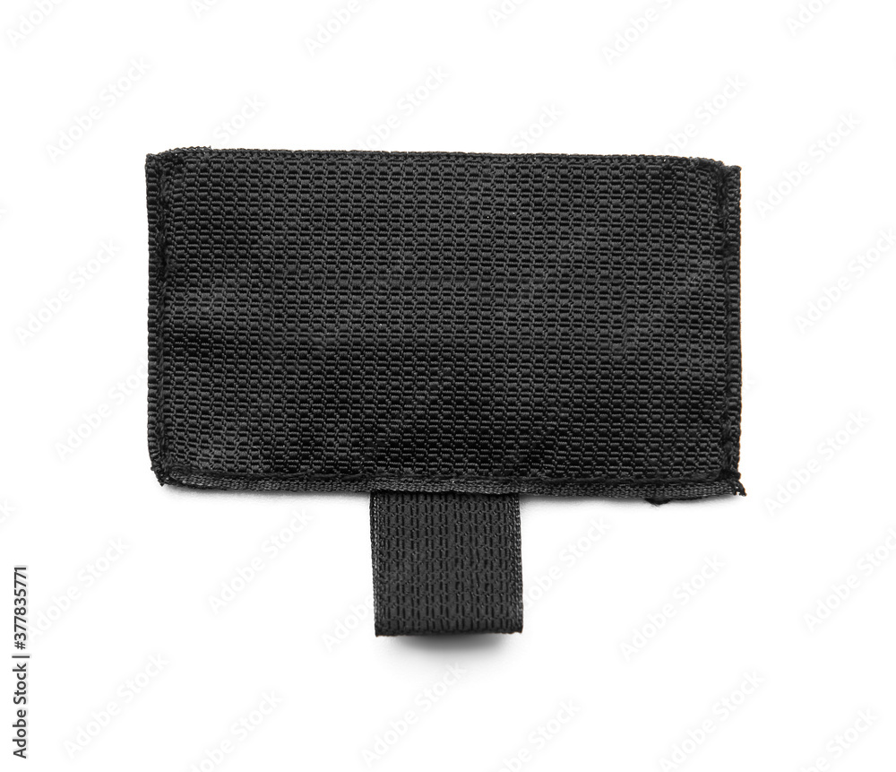 Clothes label on white background