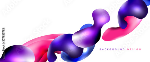 Bubbles abstract background. Liquid splashes on white vector template