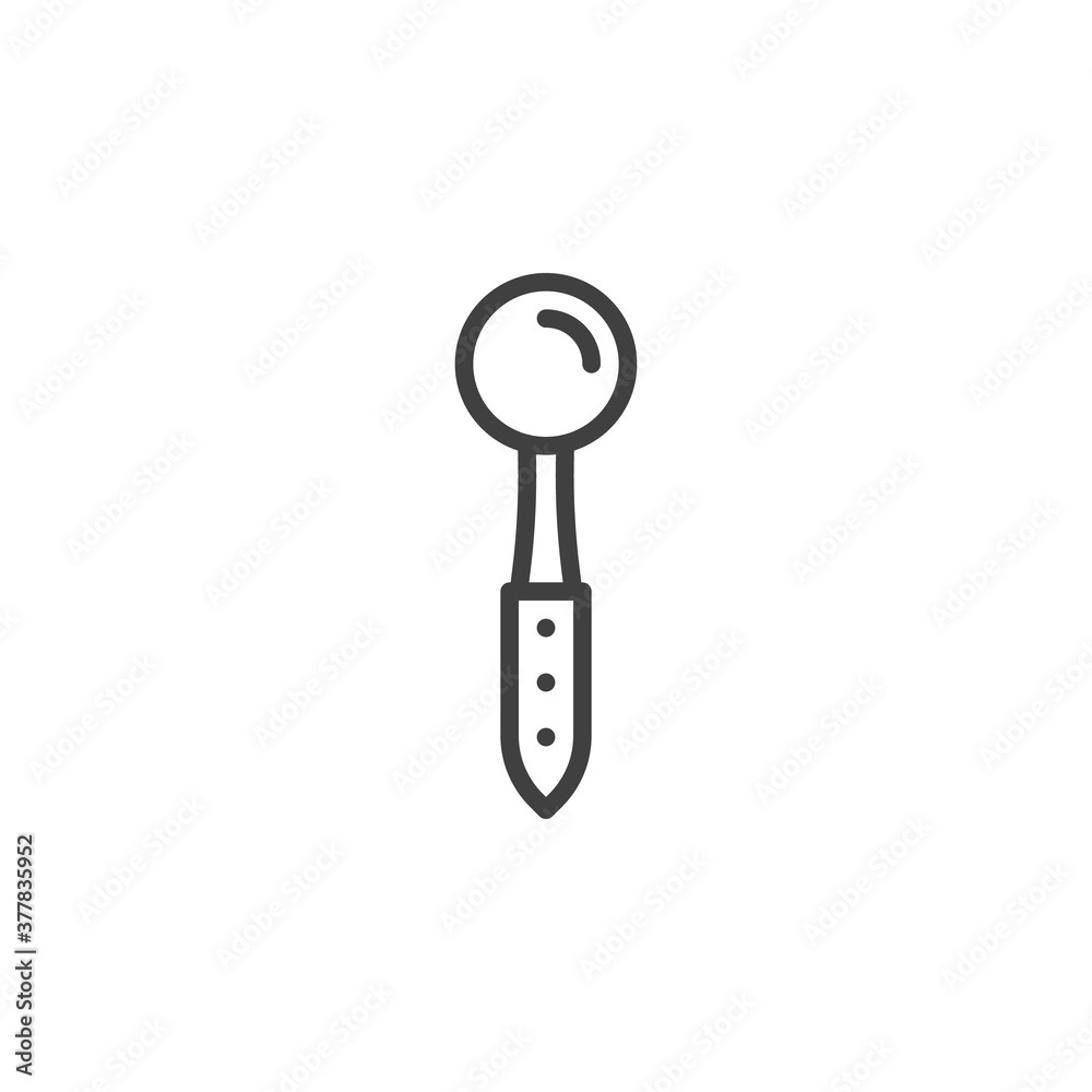 Teaspoon line icon. linear style sign for mobile concept and web design. Spoon outline vector icon. Symbol, logo illustration. Vector graphics Teaspoon line icon. linear style sign for mobile concept and web design. Spoon outline vector icon. Symbol, logo illustration. Vector graphics