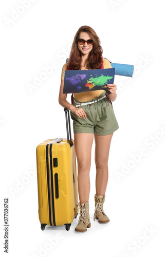Young woman traveler with w...