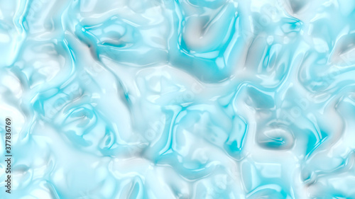 Abstract blue liquid wave background. 3d render illustration