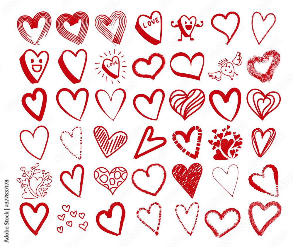 Heart symbol. Digital drawing element. Collection. Vector EPS 10. Heart symbol. Digital drawing element. Collection. Vector EPS 10.