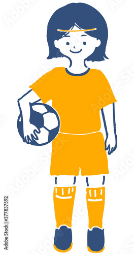 サッカーぼるを持つ子供正面イラストIllustration of playing soccer