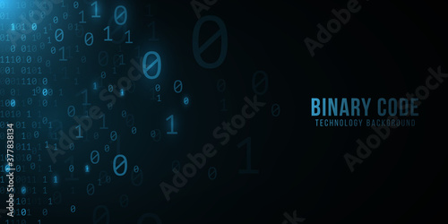 Binary code background. Hi-tech modern design. Programming banner. World network. High technology template. Vector illustration.