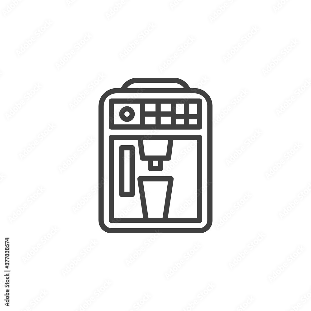 Coffee machine line icon. linear style sign for mobile concept and web design. Coffee maker outline vector icon. Symbol, logo illustration. Vector graphics Coffee machine line icon. linear style sign for mobile concept and web design. Coffee maker outline vector icon. Symbol, logo illustration. Vector graphics
