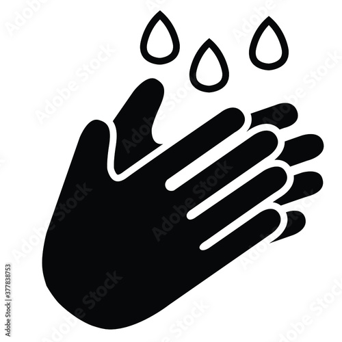 hand wash icon symbol vector. isolated. white background. Wash your hands or sanitize hands mandatory sign. for preventing coronavirus covid-19 concept 