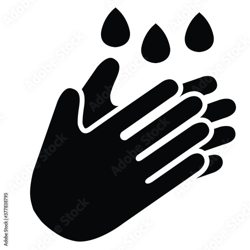 hand wash icon symbol vector. isolated. white background. Wash your hands or sanitize hands mandatory sign. for preventing coronavirus covid-19 concept 