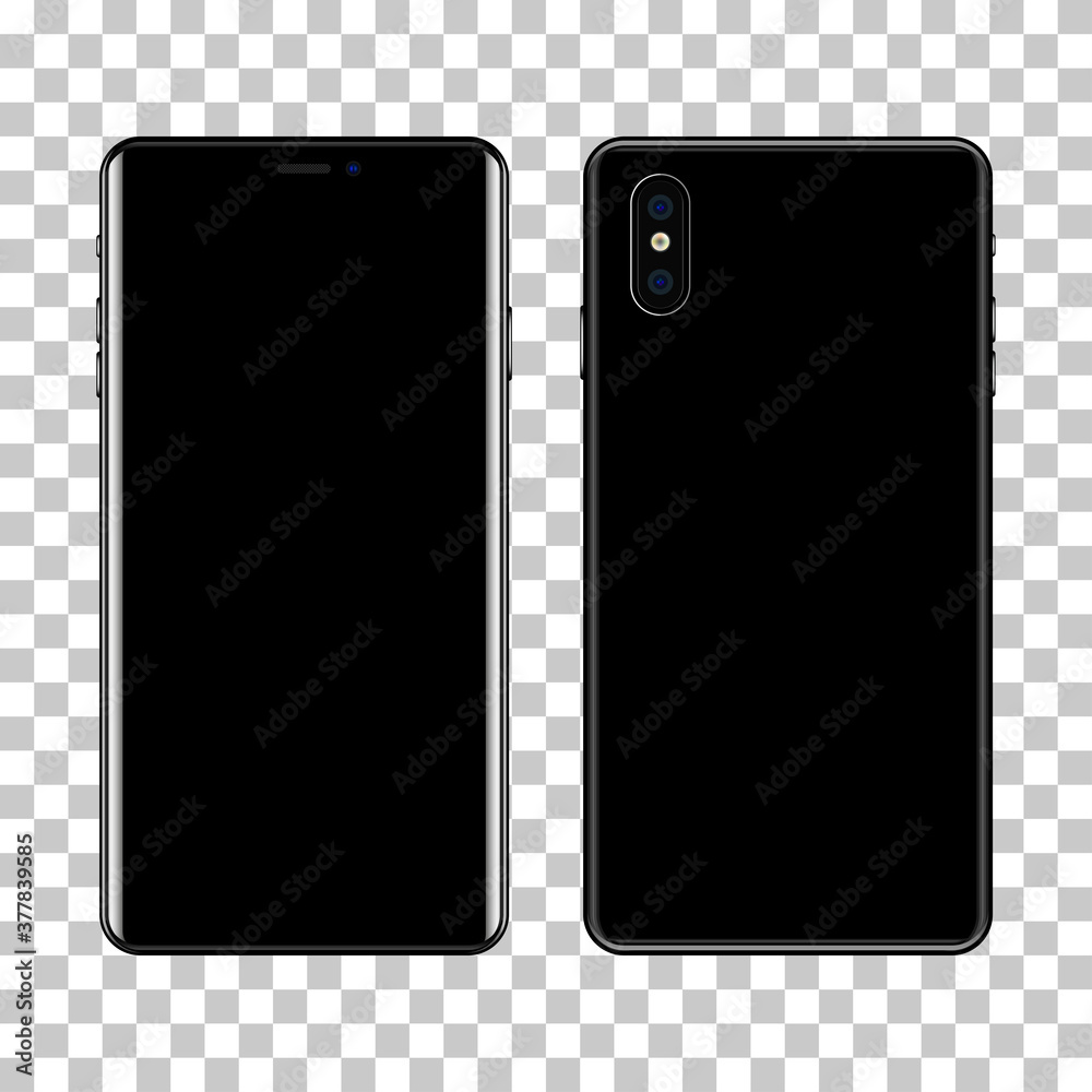 High quality realistic trendy no frame smartphone with blank white screen. High quality realistic trendy no frame smartphone with blank white screen.
