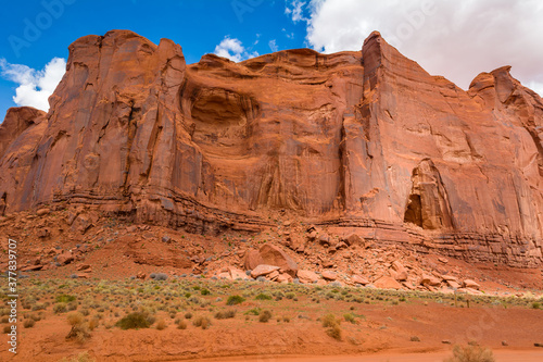 Famous red rocks of Monument Valley. Navajo Tribal Park landscape  USA