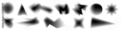 Halftone effect design elements. Halftone shapes