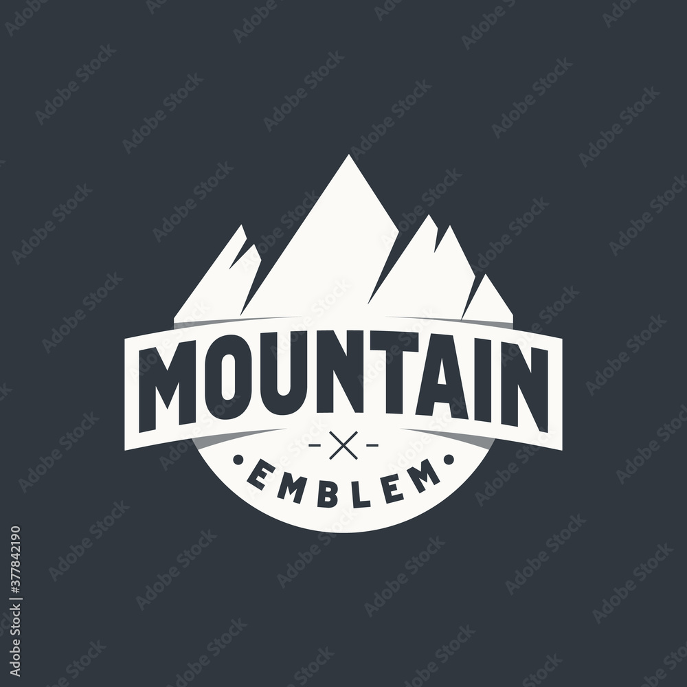 mountain emblem logo black white