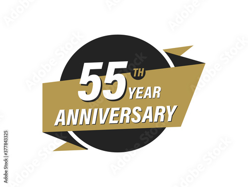 55 Year Anniversary Vector images Design Illustration