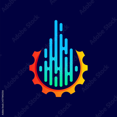 gear and circuit for engineering logo design