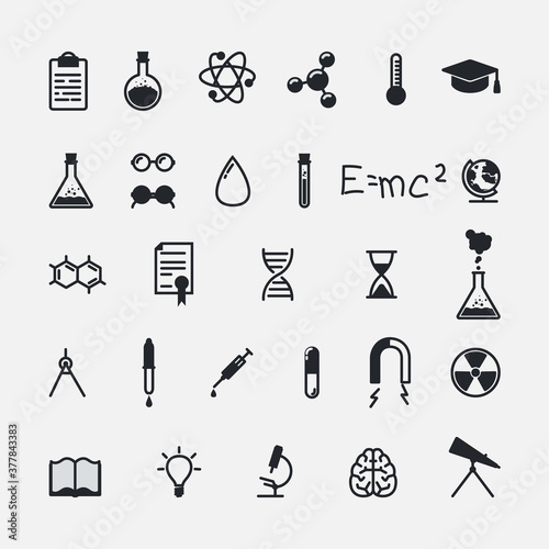 Science and Education Icon Set, Science Symbols and Objects  photo