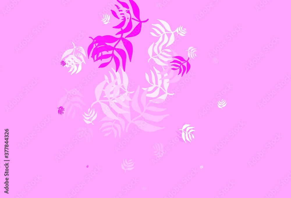 Light Purple, Pink vector abstract background with leaves. Light Purple, Pink vector abstract background with leaves.