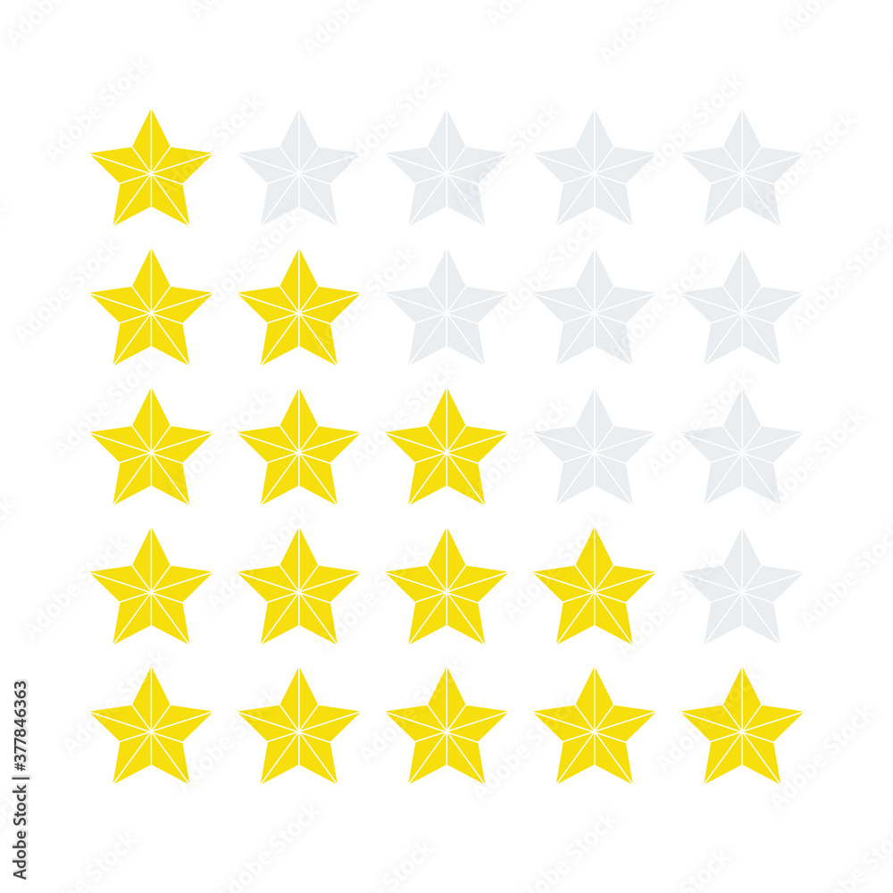 Yellow star for ranking.Vector 5 stars rating review. Yellow star for ranking.Vector 5 stars rating review.