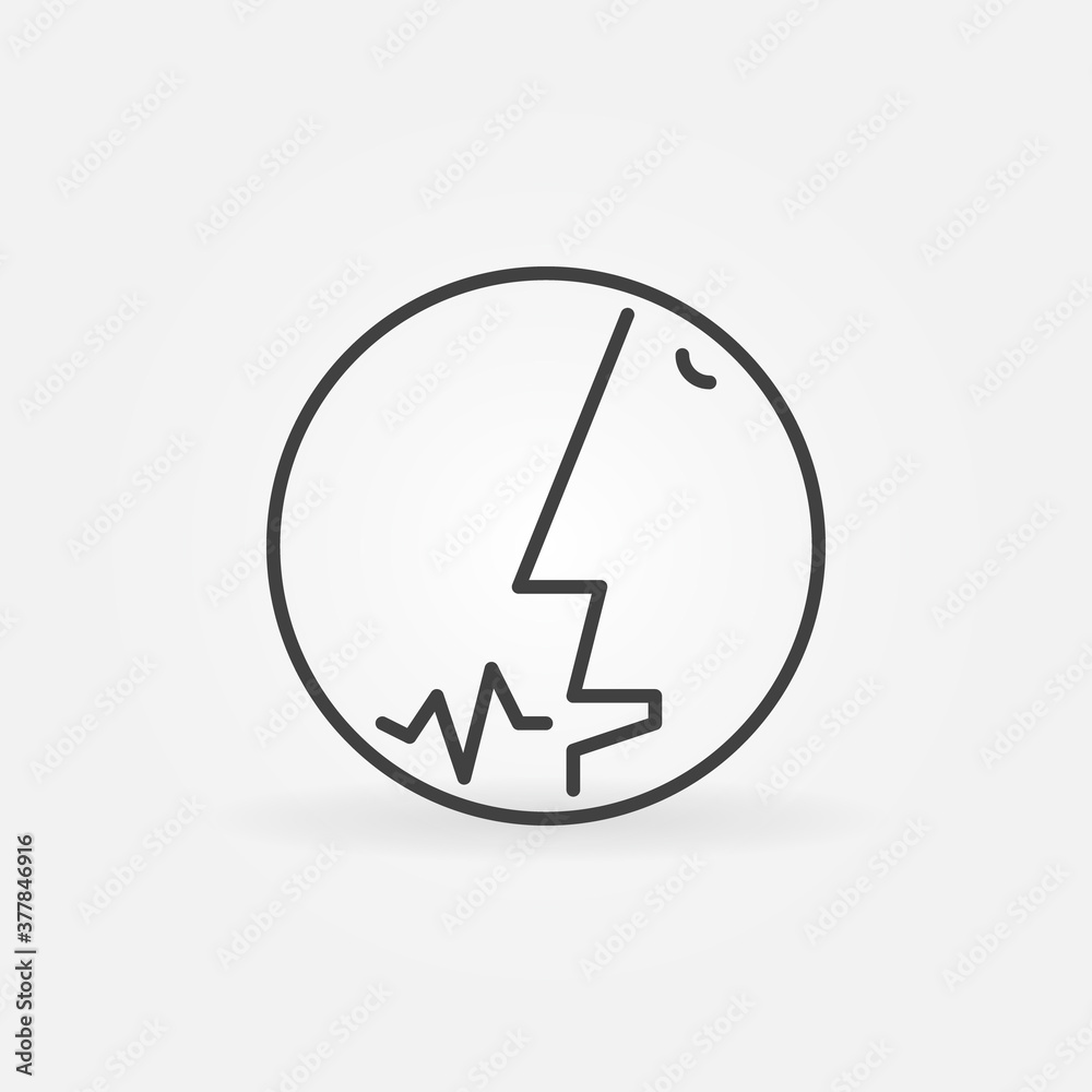 Man Speaking line icon. Human Head with Sound Wave vector concept round linear sign Man Speaking line icon. Human Head with Sound Wave vector concept round linear sign