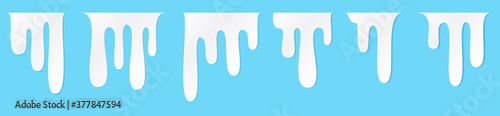 White melt drips or liquid sauce and milk drops. White liquid or melted chocolate drips, milk current paint.