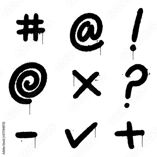 graffiti curse symbols sprayed isolated on white background. vector illustration.