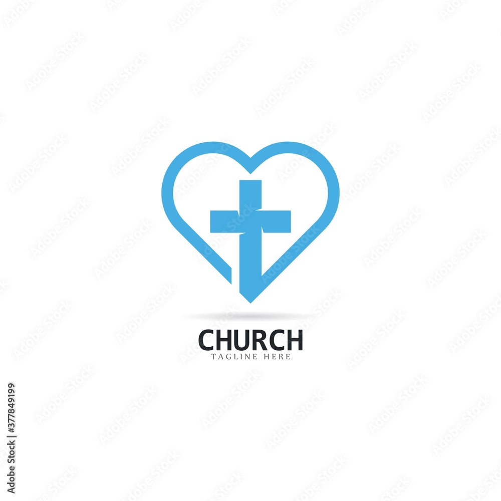 Church logo template vector icon illustration Church logo template vector icon illustration