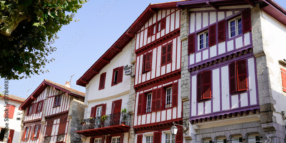 Typical Basque house in Bayonne Bask Country France