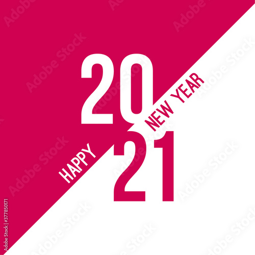 Creative happy new year 2021 design card. Vector illustration.