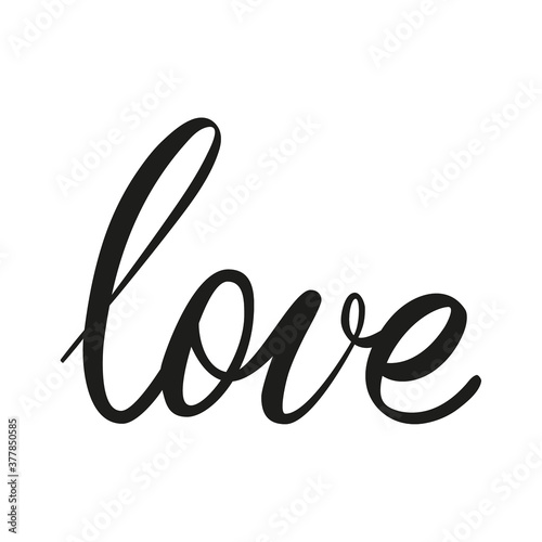 Vector handwriting words Love. Hand drawn ink brush lettering inscription. Modern calligraphy.