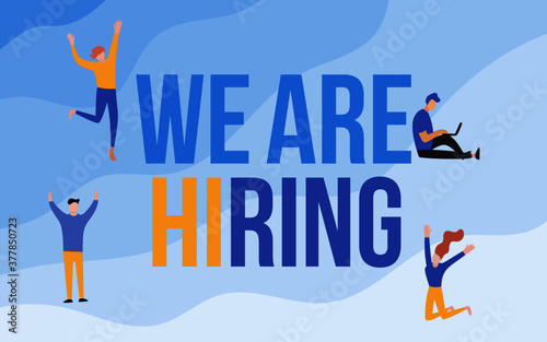 illustration of vacancy with we are hiring word