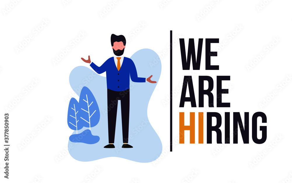 illustration of vacancy with we are hiring word illustration of vacancy with we are hiring word