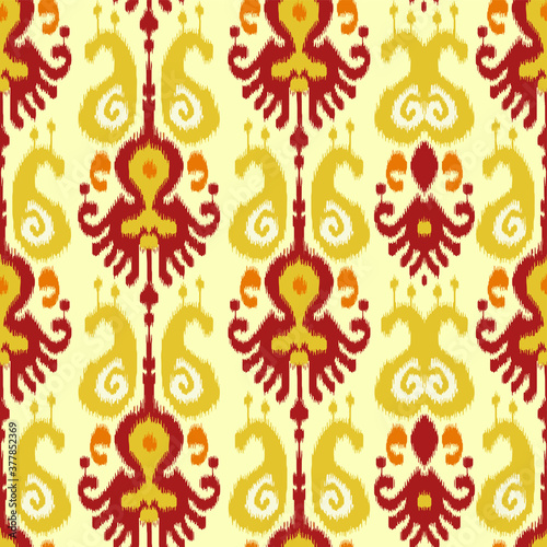 Ethnic ikat chevron pattern background Traditional pattern on the fabric in Indonesia and other Asian countries