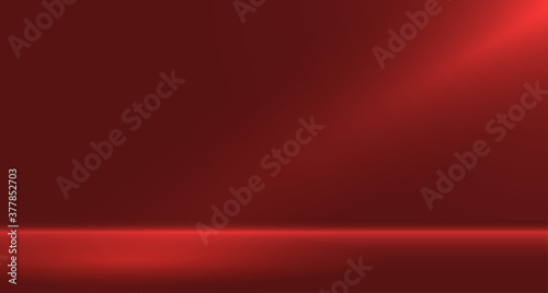 red empty room studio used for background and display of content design. banner for advertise product on website. vector Illustration design.
