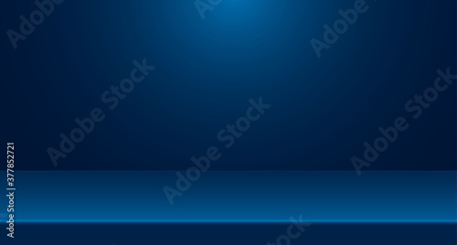 Blue empty room studio used for background and display of content design. banner for advertise product on website. Illustration design.