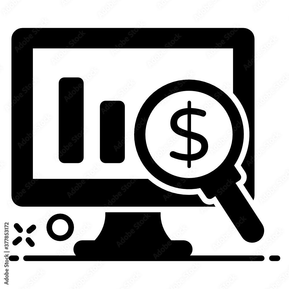Business analysis vector, dollar under magnifier
Business analysis vector, dollar under magnifier