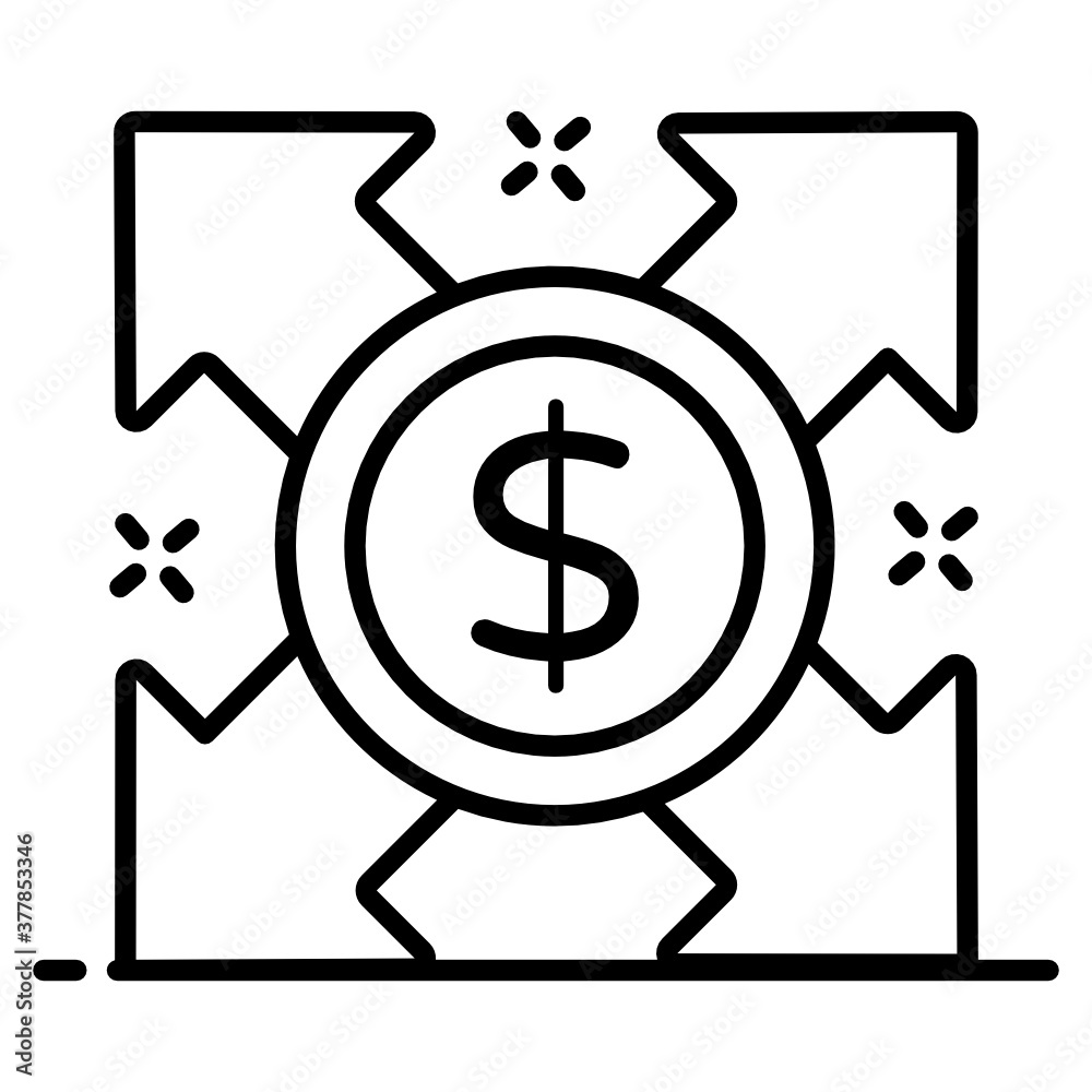 Arrows with dollar, financial decision vector style
Arrows with dollar, financial decision vector style
