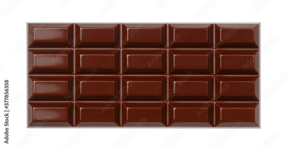 Dark chocolate bar isolated on white Dark chocolate bar isolated on white
