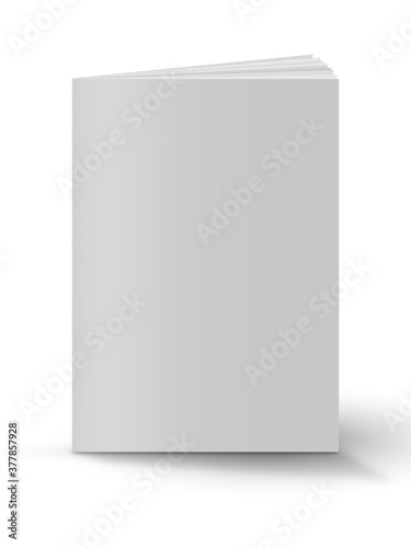 Blank book cover over white background. 3d illustration