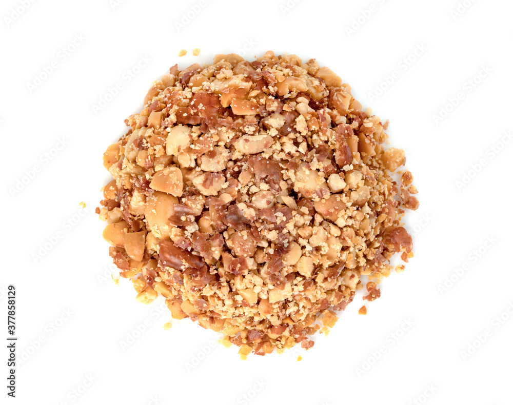 Fried ground peanuts isolated on white background Fried ground peanuts isolated on white background