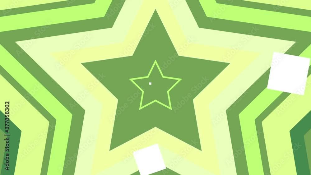 Green and yellow stars with the infinity effect - animation Green and yellow stars with the infinity effect - animation