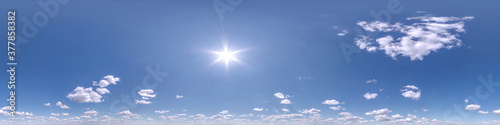 Photography Seamless blue sky hdri panorama 360 degrees angle view with zenith and beautiful