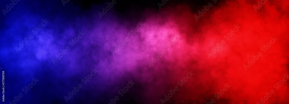 Abstract image of fog or smoke with red and blue lighting effect in black  background. Stock Photo | Adobe Stock