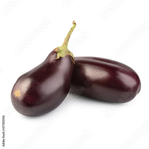 Eggplant or aubergine vegetable isolated on white Clipping Path