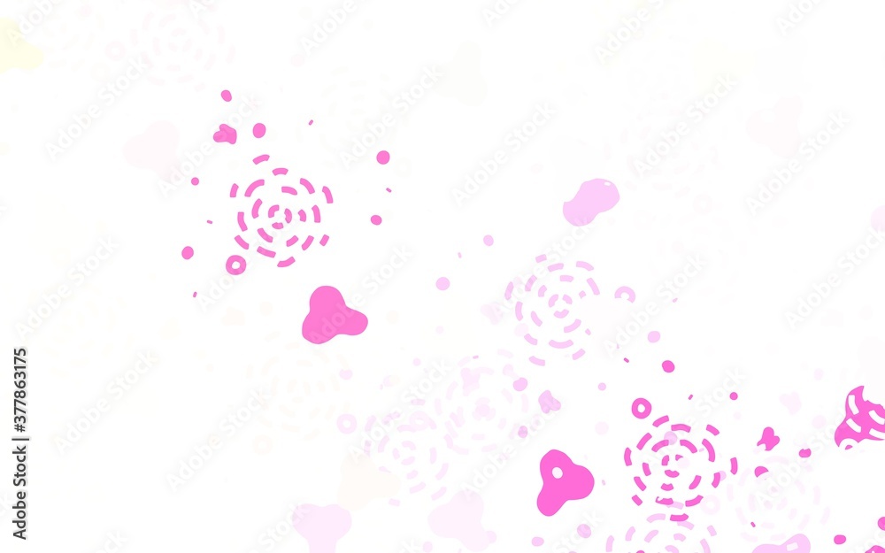 Light Pink, Yellow vector texture with abstract forms.