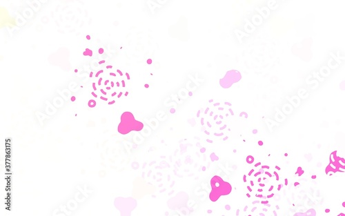 Light Pink  Yellow vector texture with abstract forms.